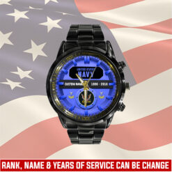 US Navy, Thank a Veteran - Black Stainless Steel Watch