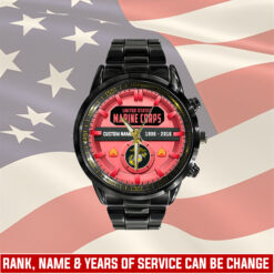 US Marine Corps, Served With Pride - Black Stainless Steel Watch