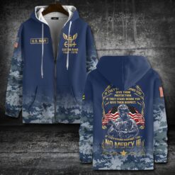 US Navy, E 3 Blue - Zip Hoodie