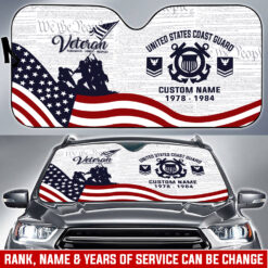 US Coast Guard, E 4 Red - Car Sun Shade