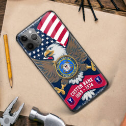 US Coast Guard, Land Of The Free, Because Of The Brave - Premium Glass Phone Case