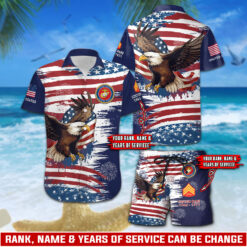 US Marine Corps Combo Men's Shorts + Hawaii Shirt