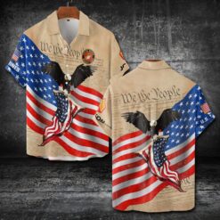 US Marine Corps, Remember - Honor - Respect - Short Sleeve Button Shirt