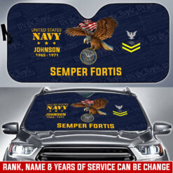 US Navy, Thank a Veteran - Car Sun Shade