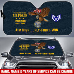 US Air Force , Aim High … Fly-Fight-Win - Car Sun Shade