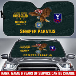 US Coast Guard, E 7 Gold - Car Sun Shade