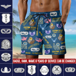 Air Force Badge, Service Before Self - Men's Shorts