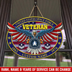 US Space Force - 2 Layers Wooden Sign 18x18in