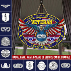 Air Force Badge - 2 Layers Wooden Sign 18x18in