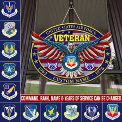 Air Force Command - 2 Layers Wooden Sign 18x18in