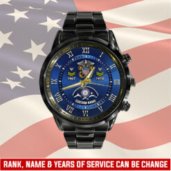 US Navy, Semper Fortis - Black Stainless Steel Watch