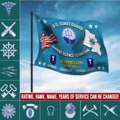 Coast Guard Rating, E 7 Gold - Flying Flag 3×5 Feet(90×150 Cm)