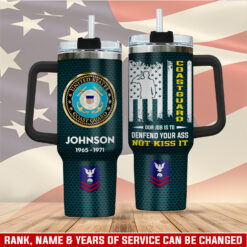 US Coast Guard, Duty, Honor, Country - Stainless Steel Tumbler 40oz