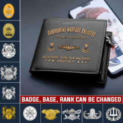 Navy Badge, E 7 Gold - Man Wallet