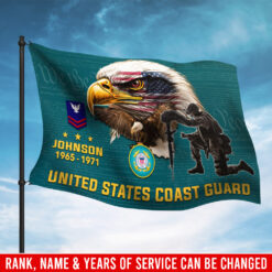 US Coast Guard, E 8 Gold - Flying Flag 3×5 Feet(90×150 Cm)