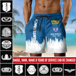 Air Force Badge, E 7 Air Force First Sergeant - Men's Shorts