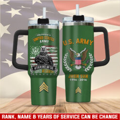 US Army, Duty, Honor, Country - Stainless Steel Tumbler 40oz