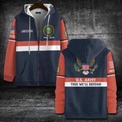 US Army, Proud Veteran - Zip Hoodie