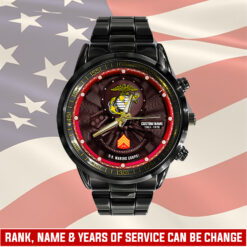 US Marine Corps, E 7 Marines Gunnery Sergeant - Black Stainless Steel Watch