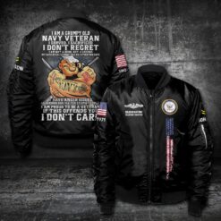 Navy Badge, No One Gets Left Behind - Bomber Jacket