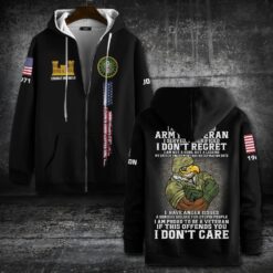 Army Branch, Proud Veteran - Zip Hoodie