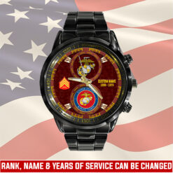 US Marine Corps, W 3 Marines Chief Warrant Officer 3 - Black Stainless Steel Watch