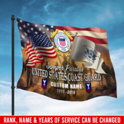 US Coast Guard, E 4 Red - Flying Flag 3×5 Feet(90×150 Cm)