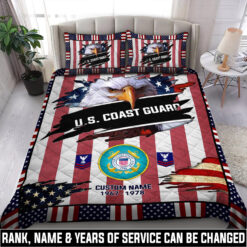US Coast Guard, No One Fights Alone - Quilt Bed Set - Full