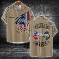 Navy Badge, Proud To Have Served - Short Sleeve Button Shirt