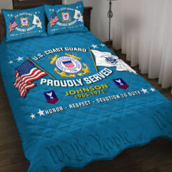 US Coast Guard, No One Gets Left Behind - Quilt Bed Set - King