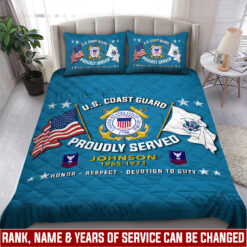 US Coast Guard, No One Fights Alone - Quilt Bed Set - Full