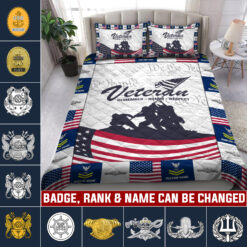 Navy Badge, Honor, Duty, Service - Quilt Bed Set - Full