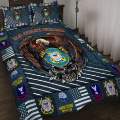 Coast Guard Rating, Duty, Honor, Country - Quilt Bed Set - King