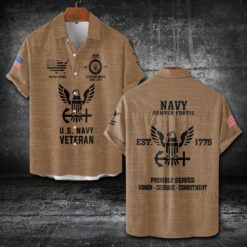 US Navy, By Sea, Air and Land - Short Sleeve Button Shirt