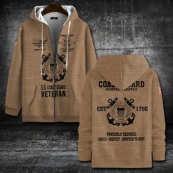 US Coast Guard, Land Of The Free, Because Of The Brave - Zip Hoodie