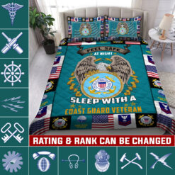 Coast Guard Rating, Proud Veteran - Quilt Bed Set - Queen