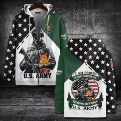 US Army, Proud Veteran - Zip Hoodie