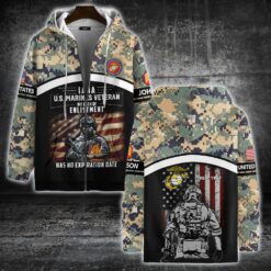 US Marine Corps, Land Of The Free, Because Of The Brave - Zip Hoodie