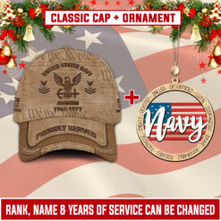 US Navy Combo Classic Cap + 2 Layered Wooden Ornament