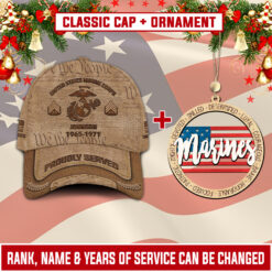 US Marine Corps Combo Classic Cap + 2 Layered Wooden Ornament