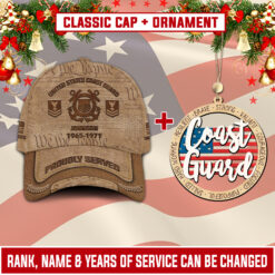 US Coast Guard Combo Classic Cap + 2 Layered Wooden Ornament