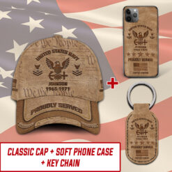 US Navy Combo Classic Cap + Soft Phone Case + Keychain