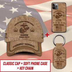 US Marine Corps Combo Classic Cap + Soft Phone Case + Keychain