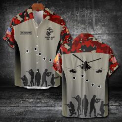 US Marine Corps, Proud Veteran - Short Sleeve Button Shirt