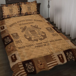 US Coast Guard, Land Of The Free, Because Of The Brave - Quilt Bed Set - King