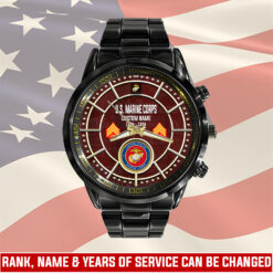US Marine Corps, No One Gets Left Behind - Black Stainless Steel Watch