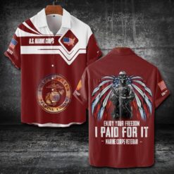 US Marine Corps, Honoring All Who Served - Short Sleeve Button Shirt