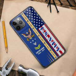 US Navy, Land Of The Free, Because Of The Brave - Premium Glass Phone Case