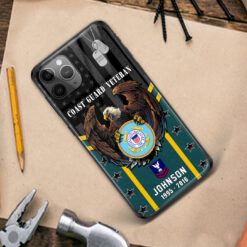 US Coast Guard, Proud Veteran - Premium Glass Phone Case