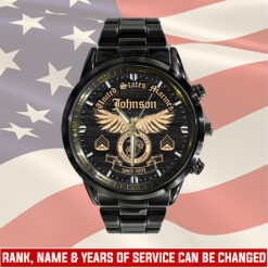 US Marine Corps, Honor The Fallen - Black Stainless Steel Watch